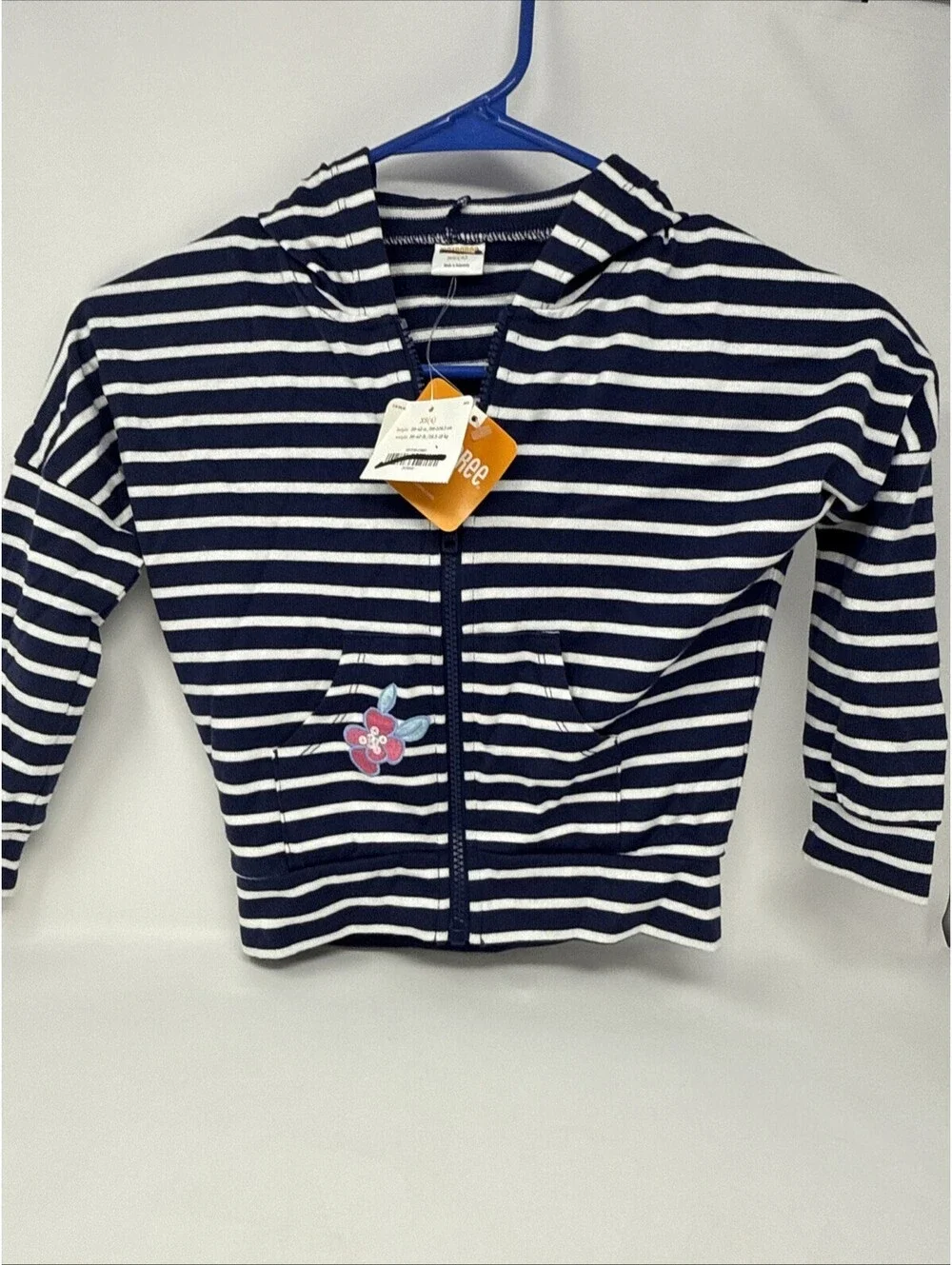 Gymborie Hoodie XS (4) Girls Blue striped NWOT $34.95